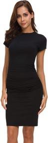 img 1 attached to Missufe Womens Ruched Sundress Bodycon Women's Clothing in Dresses