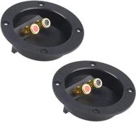 🔊 enhance your audio system with bluecell 1 pair double binding round gold plate push spring loaded jacks speaker box terminal cup (4.25’’) logo