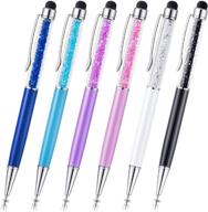 🖊️ besgoods crystal 2 in 1 stylus pens - slim capacitive stylus & ballpoint pen for touch screens, iphone, ipad, samsung galaxy, tablets (6pcs set) logo
