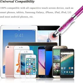 img 1 attached to 🖊️ Besgoods Crystal 2 in 1 Stylus Pens - Slim Capacitive Stylus & Ballpoint Pen for Touch Screens, iPhone, iPad, Samsung Galaxy, Tablets (6Pcs Set)