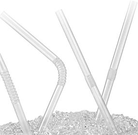 img 3 attached to Save on Waste with Hulless 100Pcs 10.3 Inch Transparent Flexible Disposable Plastic Straws – Perfect for Parties!