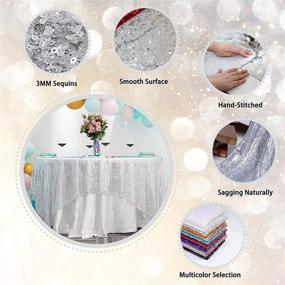 img 1 attached to 💫 Glam up your dining experience with the TCBESTO Rectangle Metallic Sequence Tablecloth!