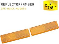 mfc pro yellow 76x22mm rectangular safety stick-on reflector for truck trailer - reflective plate ideal for car, caravan, lorry, and bus logo