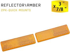 img 3 attached to MFC PRO Yellow 76x22mm Rectangular Safety Stick-on Reflector for Truck Trailer - Reflective Plate Ideal for Car, Caravan, Lorry, and Bus