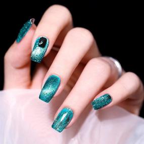 img 1 attached to 💅 Supwee Reflective Glitter Cat Eye Gel Nail Polish Sparkle Diamond Magnetic Gel Polish Shiny Blue Cat Eye Gel Nail Polish with Magnetic Stick Soak Off UV Gel Nail Art Gel 10ml