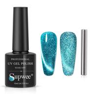 💅 supwee reflective glitter cat eye gel nail polish sparkle diamond magnetic gel polish shiny blue cat eye gel nail polish with magnetic stick soak off uv gel nail art gel 10ml logo