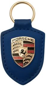 img 1 attached to 🔑 Porsche Crest Leather Keyfob Blue: A Stylish and Luxurious Accessory