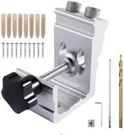 inclined hole positioner pocket jig kit with pocket hole jig punch locator - 25pcs aluminum woodworking tools logo