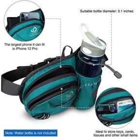 img 2 attached to 🎒 WATERFLY Hiking Waist Bag Fanny Pack: Multi-functional Gear for Running, Dog Walking, and Outdoor Activities - Fits All Phones and Water Bottle Holder (Bottle Not Included)