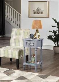 img 1 attached to Versatile and Elegant: Convenience Concepts French Country Khloe Deluxe Accent Table in Sophisticated Gray