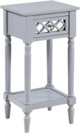 versatile and elegant: convenience concepts french country khloe deluxe accent table in sophisticated gray logo