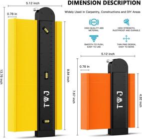 img 3 attached to 🔨 Ultimate Woodworking Tool: TWJ Lock Contour Gauge with Torpedo Level - 5&10 inch Combined Profile Gauge & Measure Ruler for Masterful Precision and Instant Templates in Woodworking and Laminate Cutting