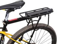 enex bike rear rack holder carrier for panniers bags, luggage, cargo - aluminum alloy adjustable with reflector, 50kg load capacity - ideal for cycling, camping, touring, and sports logo