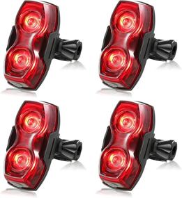 img 4 attached to 🚲 Enhance Cycling Safety with 4 Pieces LED Bike Tail Light - Waterproof Rear Bike Back Light with 3 Bright Light Modes for Helmet Safety