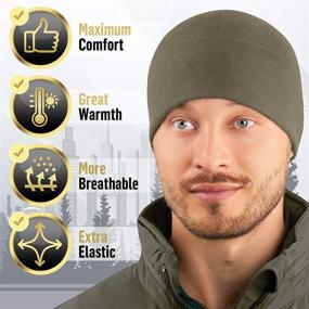 img 1 attached to 🧢 M-Tac Elite Fleece Watch Cap: The Ultimate Military Tactical Beanie for Winter
