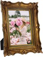 🖼️ vintage bronze picture frame - pharege 5x7 ornate antique wedding photo frame, retro décor display (horizontal/vertical) on tabletop логотип