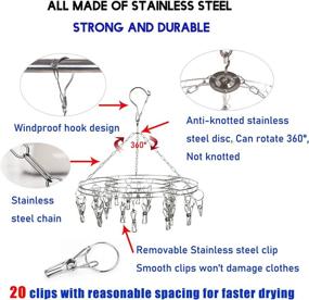 img 3 attached to 🧺 Прочная немагнитная стальная сушилка для белья - идеальная для сушки различной одежды и аксессуаров!
