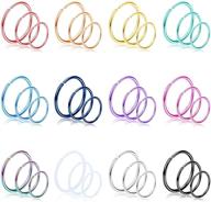 💍 36pcs 20g nose ring hoop for women and men - 316l stainless steel helix tragus lip septum ring cartilage earring hoop piercing jewelry by drperfect logo