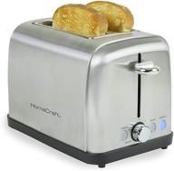 🍞 nostalgia homecraft hctst2ss stainless steel 2-slice toaster: wide-slot, led controls, 6 browning levels - ideal for bread, english muffins, and waffles logo