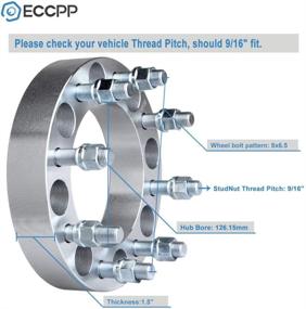 img 3 attached to 🔧 Проставки адаптеров колесных дисков ECCPP 8 отверстий - 1,5" 8x6.5 для 8x6.5 - Ford F250 F350, Dodge Ram 2500 3500 - 126,15 мм - 9/16" болтовой.