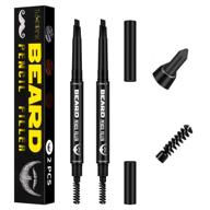 🧔 patchy beard solution: waterproof 2-pack black beard filler pencil for men's mustache and beard logo