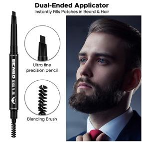 img 2 attached to 🧔 Patchy Beard Solution: Waterproof 2-Pack Black Beard Filler Pencil for Men's Mustache and Beard