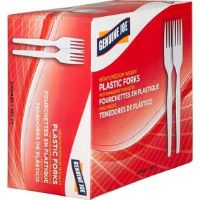 img 3 attached to 🍴 Genuine Joe Plastic Fork (GJO0010430): Heavy/Medium-Weight, White, 100/Box - Reliable Disposable Forks