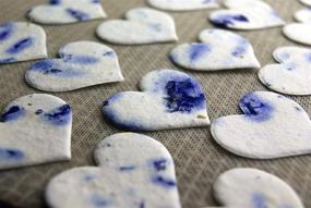 img 2 attached to Set of 50 Handmade Paper Tags with Purple Petals and Embedded Heart Shape Seeds