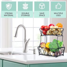 img 3 attached to 🍎 Detachable Countertop Fruit Basket for Organized and Fresh Vegetables