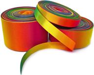 🌈 vibrant 3 rolls of gradient rainbow satin ribbon for hair bows & gift wrapping, multi-width 10 yards per roll - red logo