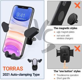 img 2 attached to 🚗 TORRAS Ultra Quick Auto Clamping Car Phone Holder Mount: Secure Air Vent Phone Holder for iPhone 12, Galaxy S20 & More