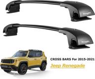 🚗 bougerv car roof rack cross bars | 2015-2021 jeep renegade side rails | aluminum replacement for rooftop cargo carrier bag luggage | kayak, canoe, bike, snowboard, skiboard compatible logo