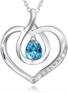 💎 agvana fine jewelry birthstone necklaces for women: sterling silver forever love infinity heart pendant necklace with genuine or created gemstones – christmas, anniversary, birthday gifts for girls, wife, mom, daughter logo