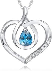 img 4 attached to 💎 Agvana Fine Jewelry Birthstone Necklaces for Women: Sterling Silver Forever Love Infinity Heart Pendant Necklace with Genuine or Created Gemstones – Christmas, Anniversary, Birthday Gifts for Girls, Wife, Mom, Daughter