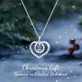 img 2 attached to 💎 Agvana Fine Jewelry Birthstone Necklaces for Women: Sterling Silver Forever Love Infinity Heart Pendant Necklace with Genuine or Created Gemstones – Christmas, Anniversary, Birthday Gifts for Girls, Wife, Mom, Daughter