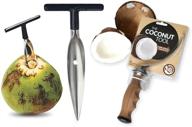 efficient stainless steel coconut opener tool - easily remove coconut meat & tap - user-friendly design - ideal for peeled thai young white & green coconuts logo