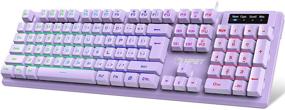 img 4 attached to 🌈 NPET K10 Игровая клавиатура: ультратонкая, водонепроницаемая, радужная подсветка LED, фиолетовая
