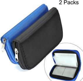 img 4 attached to 📸 Memory Card Cases, 2 Packs Bestshoot Memory Card Holder Bags Pouch Organizer Keeper 22 Slot SD Micro SD CF SDHC SDXC MMC Secure Digital Compact Flash Cards Wall Bags for Media Storage - Black + Blue