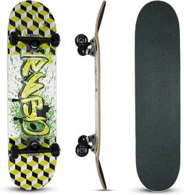 img 4 attached to 🛹 rabd Skateboard: Complete Standard Street Cruiser 31” x 8” Board for Beginners Intermediate - Made in The USA - Top Choice for Skaters!