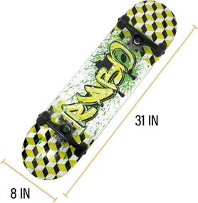 img 3 attached to 🛹 rabd Skateboard: Complete Standard Street Cruiser 31” x 8” Board for Beginners Intermediate - Made in The USA - Top Choice for Skaters!