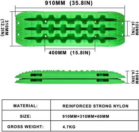 img 2 attached to XPV Новые восстановительные Тракшен Треки Шина Лестница для песка, снега, грязи 4WD Восстановительные Треки Мат для 4X4 Внедорожной песчано-снежно-грязевой Лесной Шины (Зеленый)