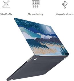 img 2 attached to 🖥️ LanBaiLan MacBook Pro 13 inch Hardshell Case & Keyboard Cover - Art Scenery 2020-2016 Release