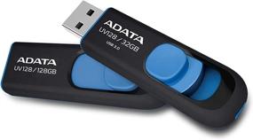img 3 attached to 🔵 ADATA UV128 32GB USB 3.0 Blue Flash Drive: Retractable Capless Design (AUV128-32G-RBE)