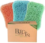 🛁 ultimate bath sponge trio: exfoliating shower sponges pack for optimal cleaning and gentle body scrub logo