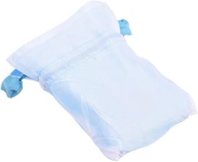 img 1 attached to 🎁 VIAMTO 10pcs 12.0x16cm/4.8x6.4 Satin Lined Organza Gift Bags with Drawstring Closure - Ideal for Jewelry Packing, Wedding Favors, and More - Light Blue