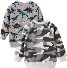 img 3 attached to Azalquat Crewneck Sweatshirt Long Sleeved Dinosaurs Boys' Clothing : Fashion Hoodies & Sweatshirts