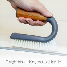 img 1 attached to 🧼 Effortlessly Restore Sparkling Tiles: Full Circle Grunge Buster Grout & Tile Scrub Brush in Vibrant Purple