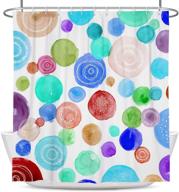 🌈 rainbow colorful children kids girls bath shower curtain – coxila polka dot, 60 x 72 inch, polyester fabric, waterproof, with 12 pack plastic hooks logo