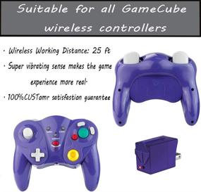 img 2 attached to 🎮 VTone Wireless Gamecube Controller: 2.4G Wireless Classic Gamepad for Wii Gamecube NGC GC (Black & Purple) - Includes Receiver Adapter