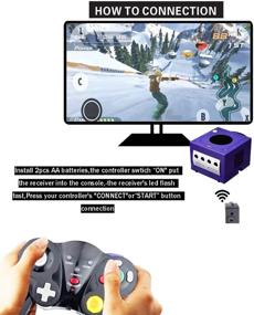 img 3 attached to 🎮 VTone Wireless Gamecube Controller: 2.4G Wireless Classic Gamepad for Wii Gamecube NGC GC (Black & Purple) - Includes Receiver Adapter